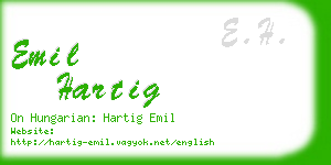 emil hartig business card